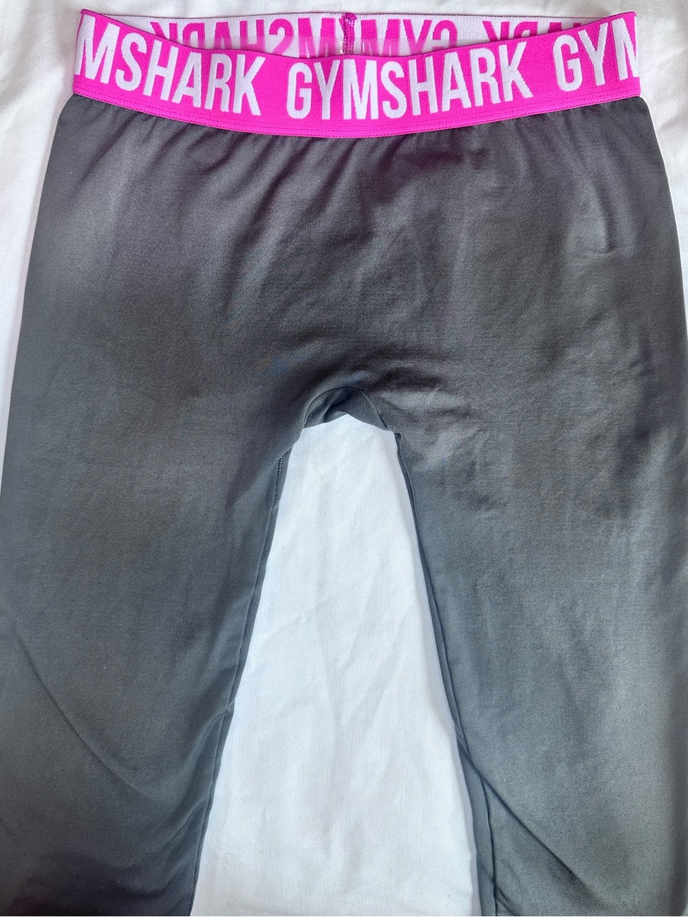 Gymshark Flex Capri Leggings Gray Pink Logo Waistband Women’s Small